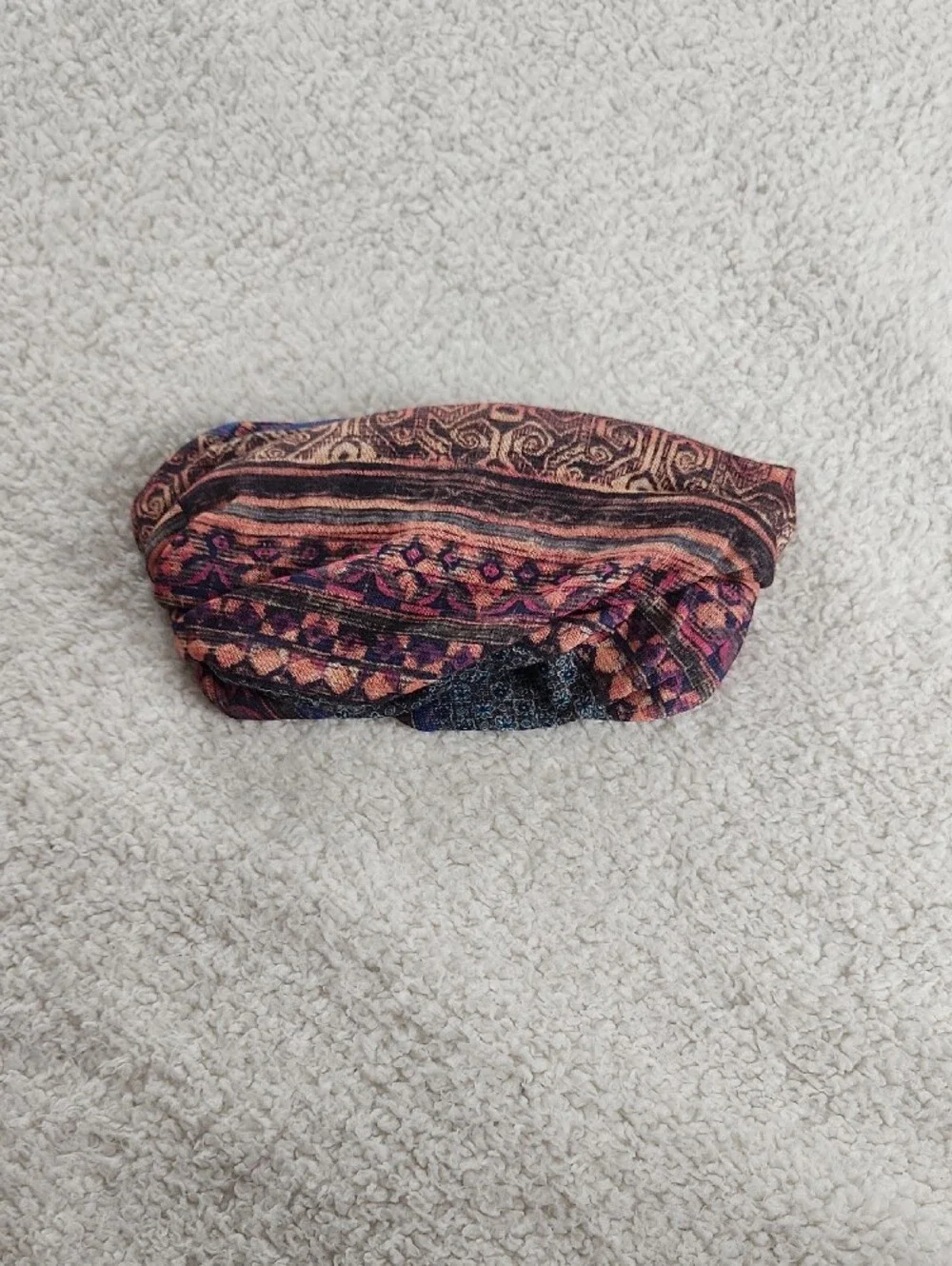Boho Multicolor Patterned Head Scarf Headband Yoga Workout